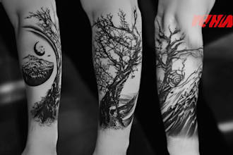 create custom tattoo design, tattoo sleeve