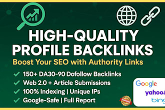 build 150 high quality dofollow SEO backlinks from authority sites