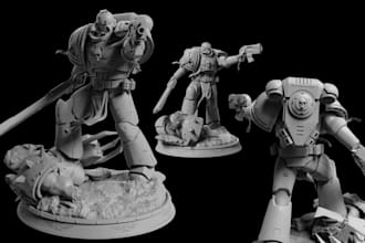 sculpt 3d miniatures warhammer 40k action figure toys tabletop diorama models