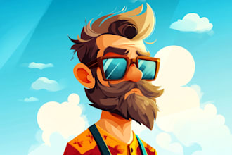 create illustration vector graphic cartoon character