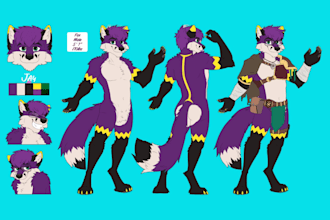 draw reference sheet furry ref sheet fursona fursuit character design nsfw sfw
