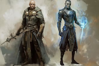 do a dnd and d and d character art illustration for you