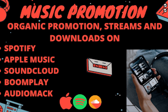 do organic bandcamp music promotion boomplay, apple, soundcloud music promotion