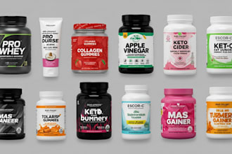 supplement label design, protein vitamin, cbd bottle label, product label design