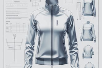 develop professional fashion technical drawing flat sketches and cads designs