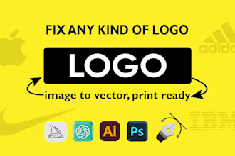 fix , modify ,tweak ,clone, remake and vectorize your fix ai logo