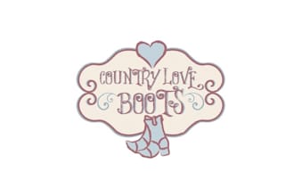 design amazing country love boots logo