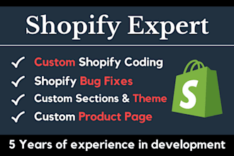 do shopify custom coding shopify bug fix and custom theme development
