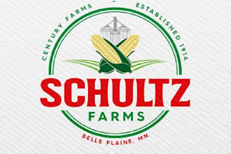 design classic small family farm corn logo