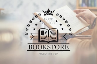 design a modern catchy book logo with copyright