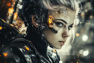 design stunning sci fi portrait art