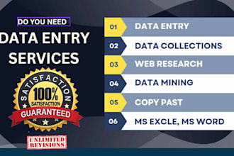 be your data entry, web research, virtual assistant expert