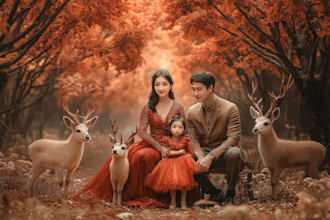 paint realistic digital family portrait, couple drawings