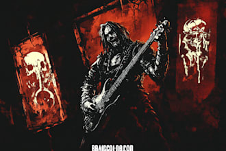 make brutal, dark, horror, metal art illustration