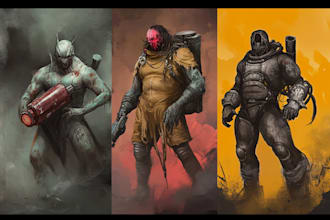 do sci fi horror and fantasy scene concept art illustrations