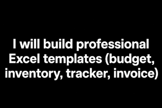 build professional excel templates and tracker