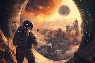 make a sci fi illustration for you