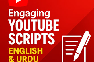write engaging youtube video scripts in english and urdu