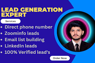do b2b lead gen email list building, cell number using lusha