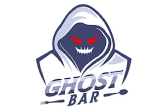 design unique ghost bar and t shirt brand logo