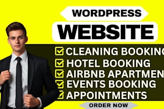 create a booking website for your airbnb apartment or hotel website with logo