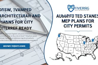 draw, stamp and seal architectural and mep plans for city permits