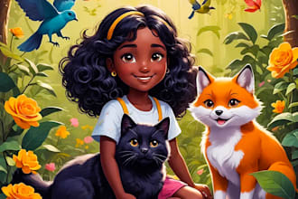 children story book illustration and children book cover