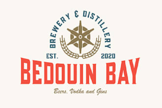 make exclusive hipster micro brewery and distillery logo