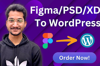 convert figma to wordpress, PSD to wordpress, figma to elementor