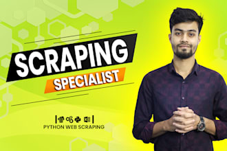 do data scraping in website scraping using python, selenium and excel
