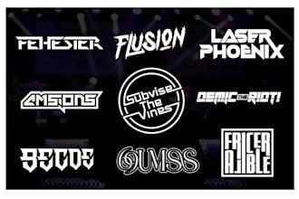 design custom dj, band, music typography logo for your brand