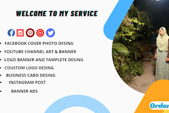 create facebook cover photo logo and banner desing, business card desing