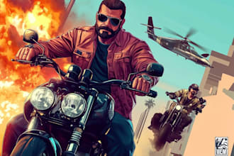 make semi realist gta style character design for your game