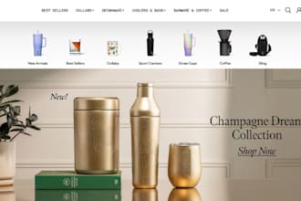 design water bottle shopify tumbler store drinkware store pod flask website