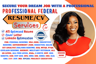 deliver ats federal resume for usajobs and government jobs, executive resume, cv