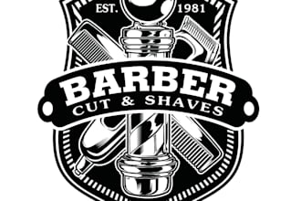design modern unique barber shop logo