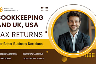 do bookkeeping, financial statement,balance sheet, profit loss,UK,USA tax return