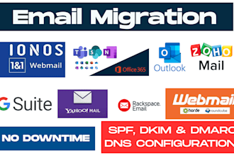 email migration to google workspace ,o365,gmail,outlook ,zoho or ionos