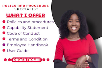 create business policies, procedures manual, compliance documentation, handbook