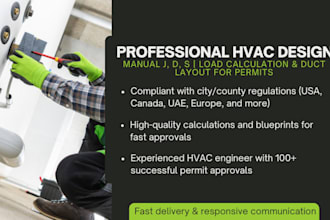 do manual j d s hvac load calculations and mep design for permit approval