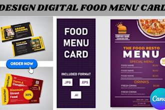 do food menu design, restaurant menu for food flyer, digital menu, price list