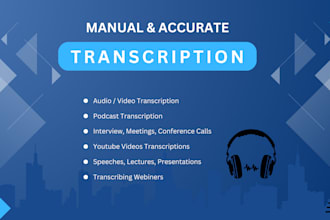 transcribe audio, video, youtube, interview, zoom, podcast transcription