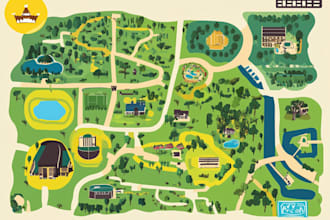 design a map or a site plan vector illustration