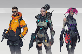 design an sci fi or cyberpunk character artwork