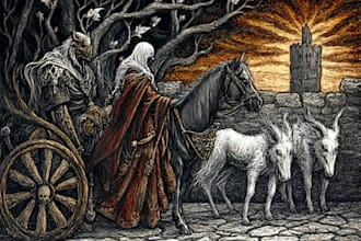 do dark medieval art illustration for you