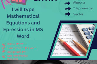 type mathematical equations and expressions in ms word or pdf