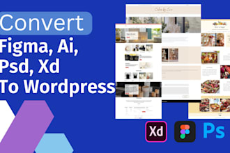 convert figma, PSD, xd, sketch to wordpress with elementor