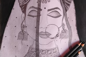 draw a realistic pencil sketch portrait from your photo