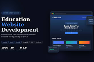design a professional education website, lms, school, or online course web