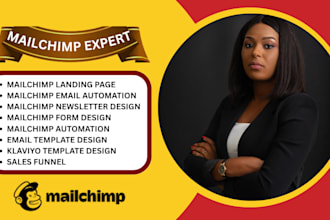 design mailchimp newsletter template, landing page, and email marketing campaign